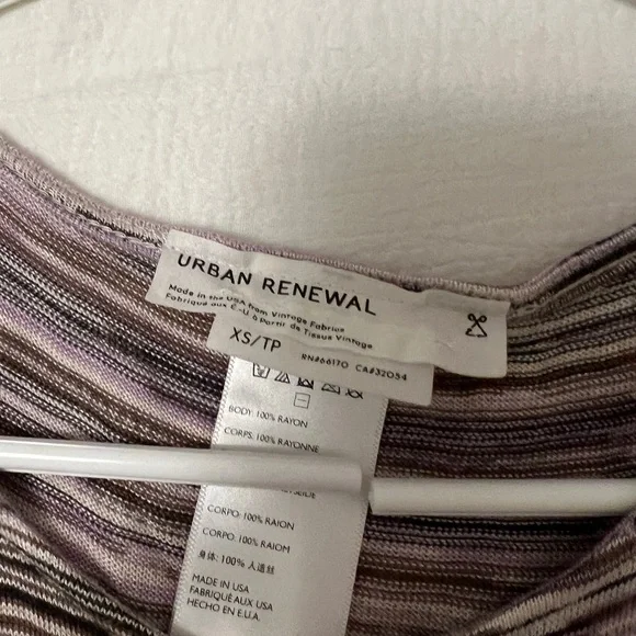 Urban Outfitters Renewal Vintage purple striped gradient crop tank top open back - Picture 5 of 5